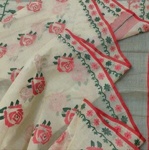 Original Dhakai Jamdani Pure Cotton Saree, 84 Count, Bangladeshi Saree